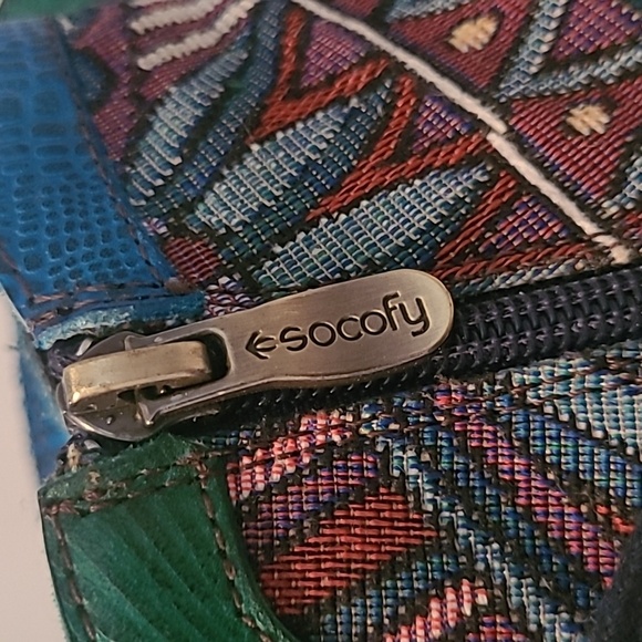 Socofy Leather Tapestry Lace-up Colorful Artsy Ankle Boots Booties EU 37 US 6.5 - Picture 9 of 15